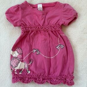 Pink Kids Dress with Poodle Design